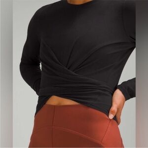 Brand new with tags lululemon black time to restore long sleeve nulu size 6